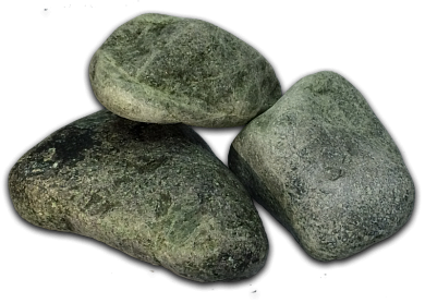 Камень для бани Серпентинит (Змеевик) шлифованный (ведро 15кг)