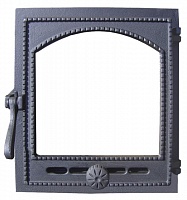 Дверца каминная со стеклом ДТГ-8АС (290х235)